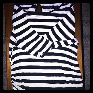 S Motherhood maternity striped ruched top like new